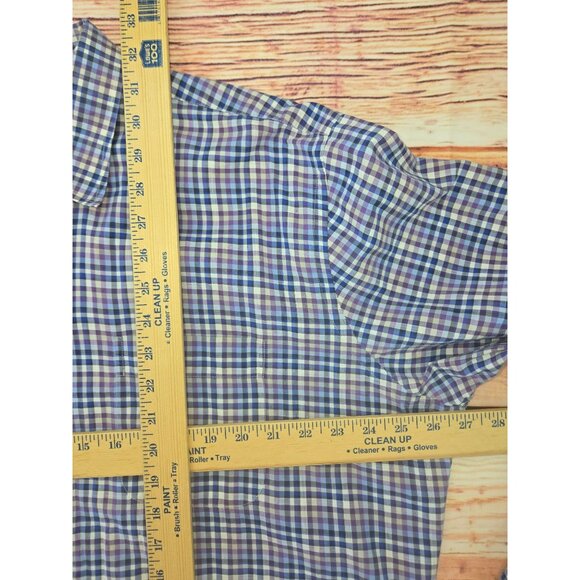 Peter Millar Mens Checkered Cotton Dress Shirt XL - Picture 7 of 7